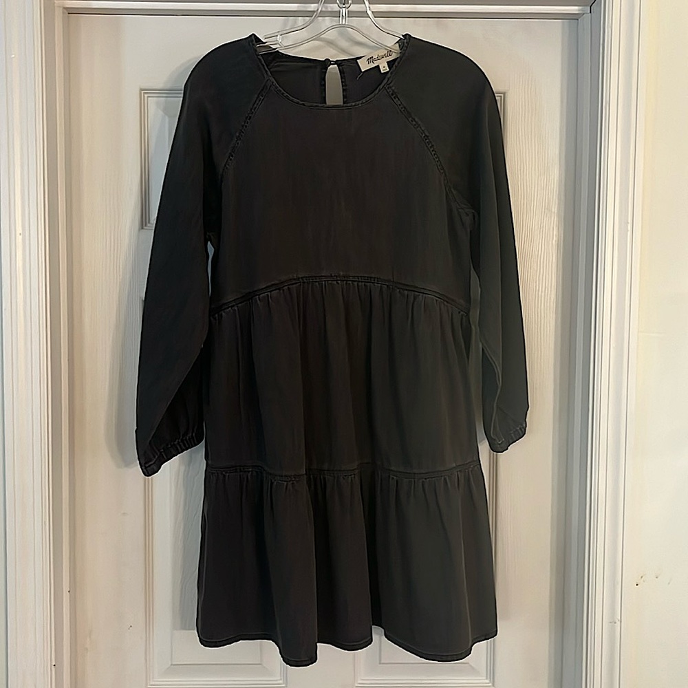 Madewell black denim dress